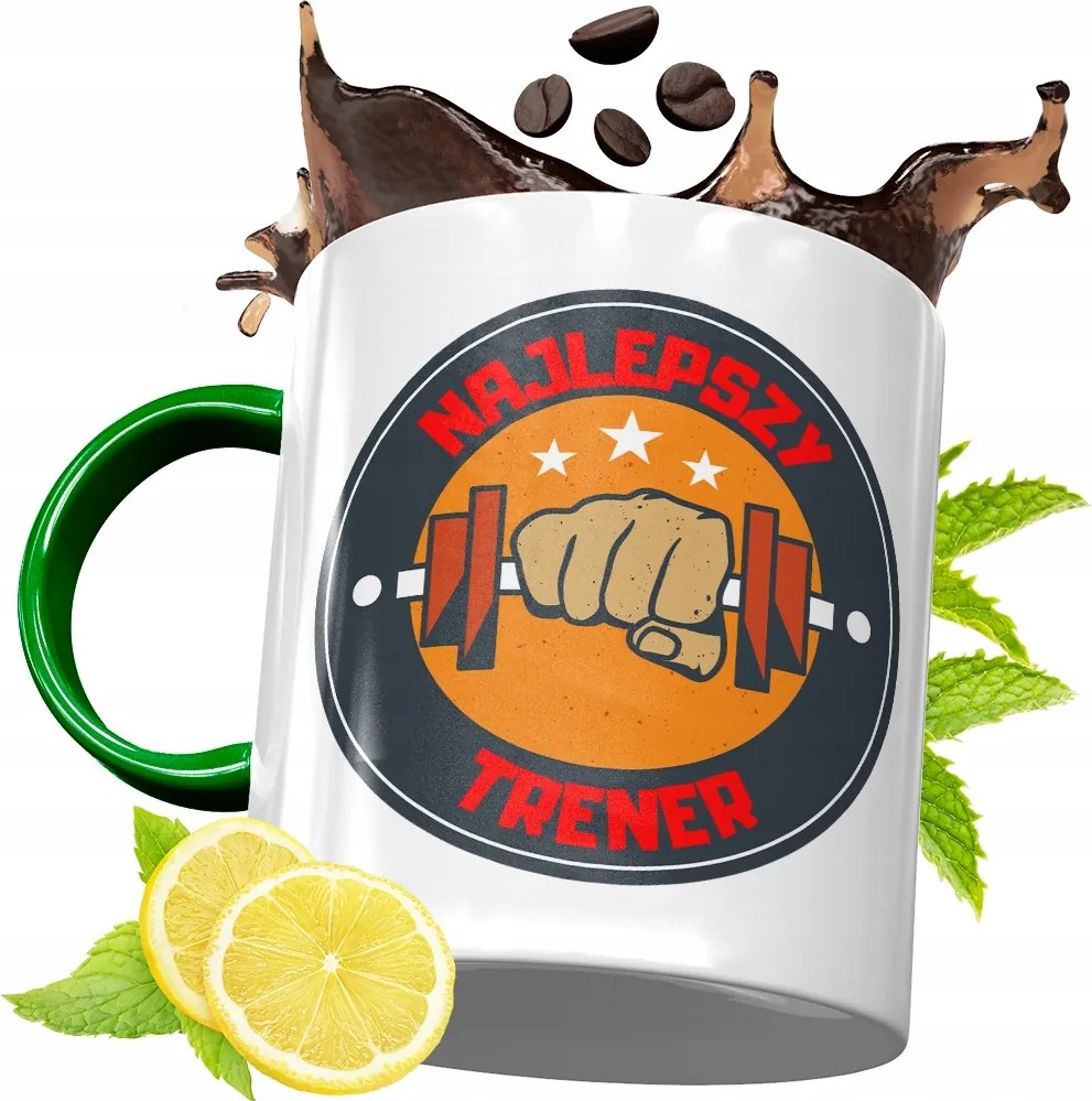 Zöld Bögre Edzőnek Ajándék, fényképes nyomattal