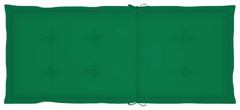 4 db tömör tíkfa kerti szék zöld párnákkal