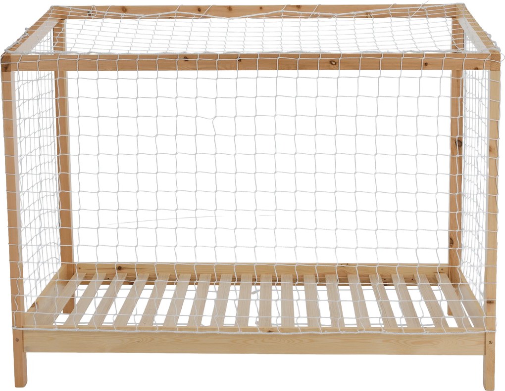 Montessori ágy, természetes/fehér/kék/piros, 90x200, FUTAL