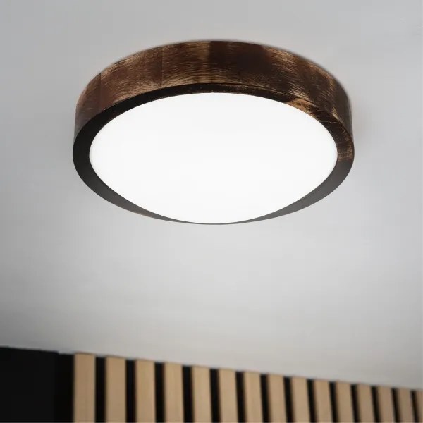 LED mennyezeti lámpa OAK SMOKY SLIM LED/20W/230V 4000K átm. 27 cm tölgy/sötétbarna