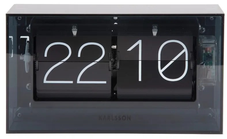 Karlsson 5976BK Design fali/asztali billenő óra, fekete, 21 cm