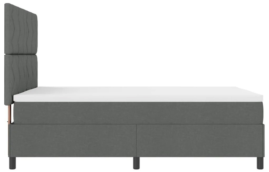 Rugós ágy, matraccal és LED világítással, sötétszürke, 160x200 cm szövet