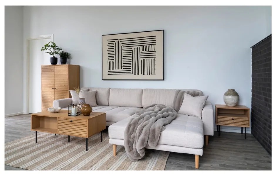 Szürke-bézs műszőrme takaró 130x180 cm Galena – House Nordic