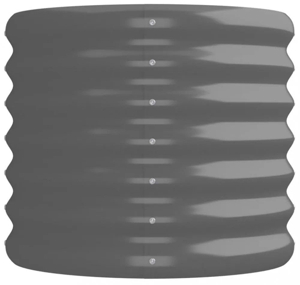 szürke horganyzott acél kerti magaságyás 224x40x36 cm