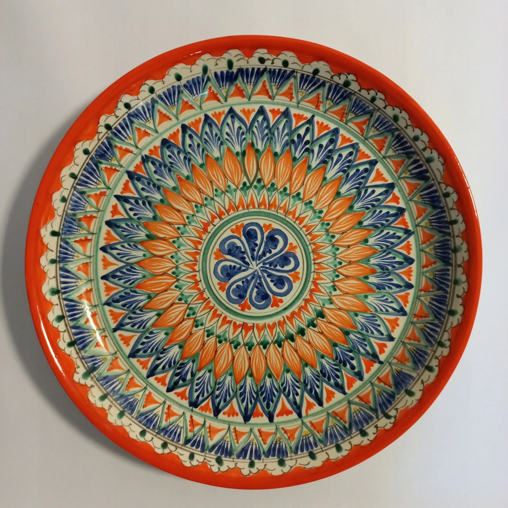 Nagy Üzbég Tányér Narancssárga Mechrob 38cm