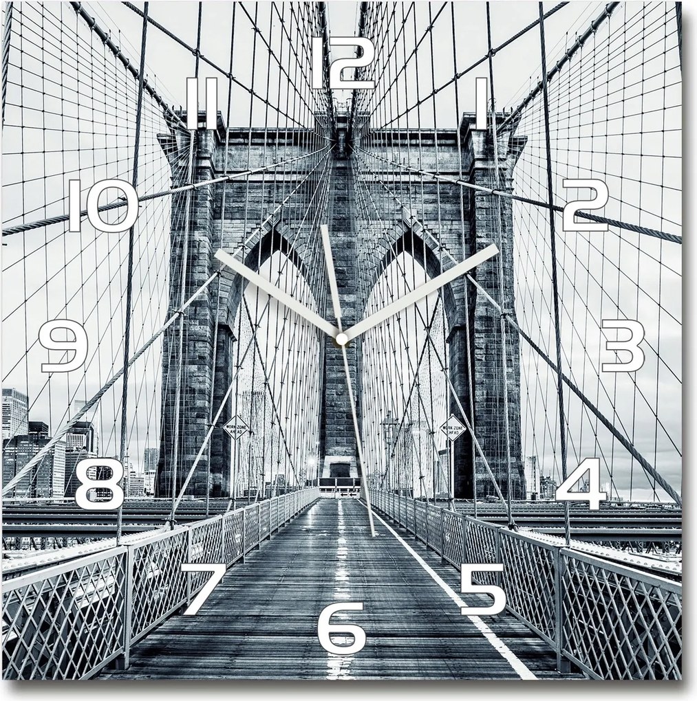 Nagy üveg falióra Brooklyn híd 60x60