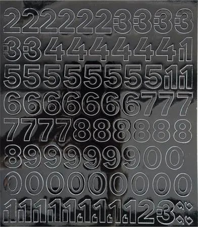 Öntapadós matrica, 2 cm-es, számlap, fekete (LUIN128)