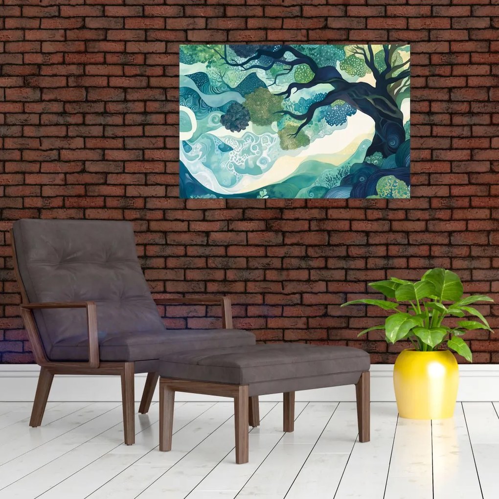 Kép – Az életfa zöld lombkoronája (90x60 cm)