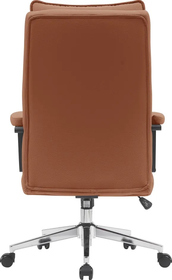 Irodai szék, barna camel ekobőr/króm, KAHIL