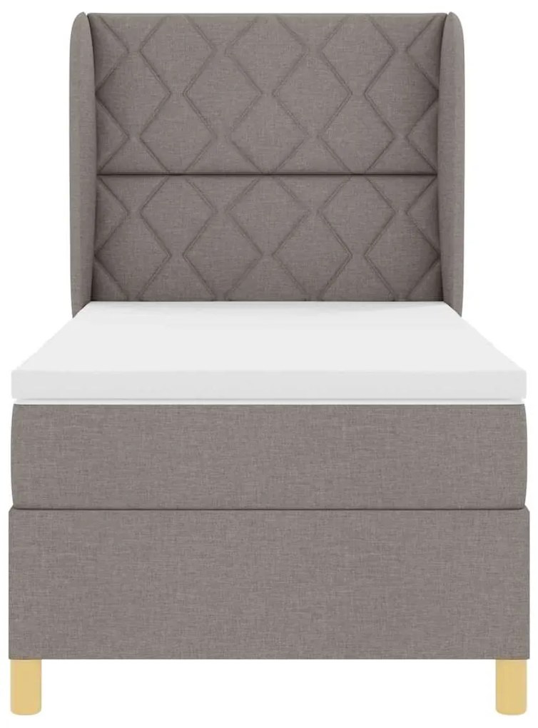 Boxspring ágy matraccal Sötétszürke 90x190 cm Szövet Tópszínű