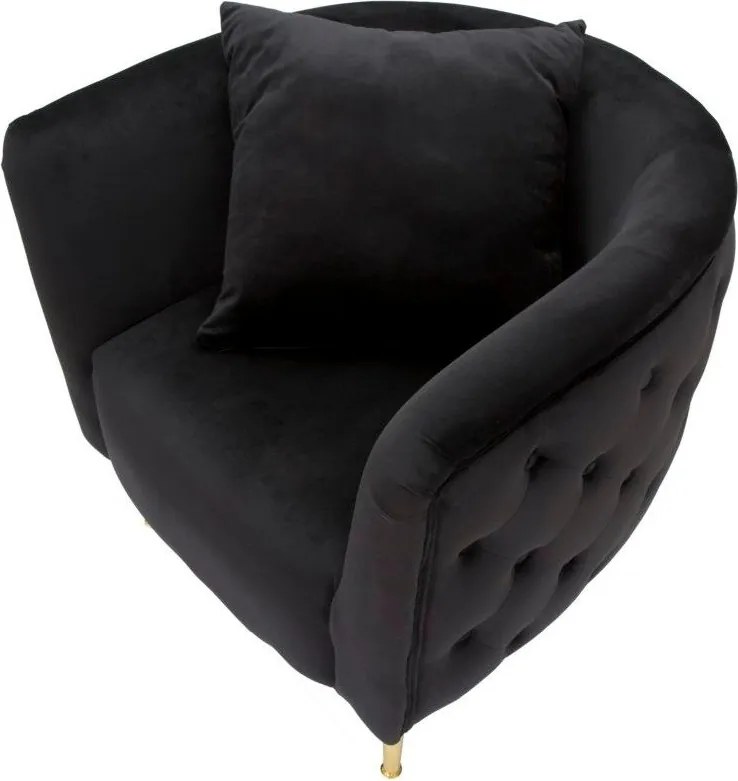 Fekete bársony fotel Bucarest – Mauro Ferretti