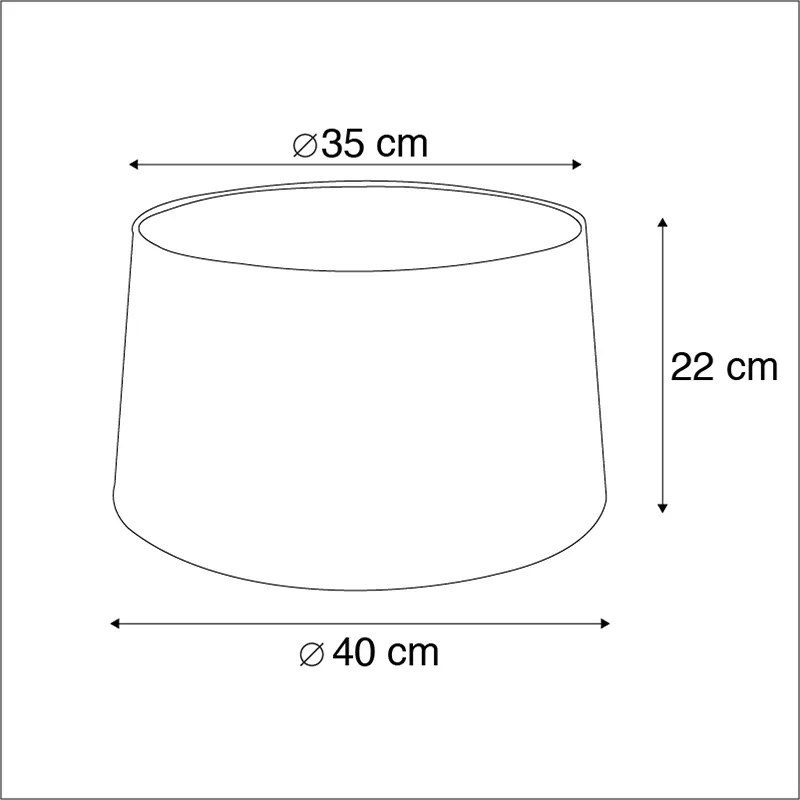 Fekete pamut lámpabúra arany belsővel 40/35/22