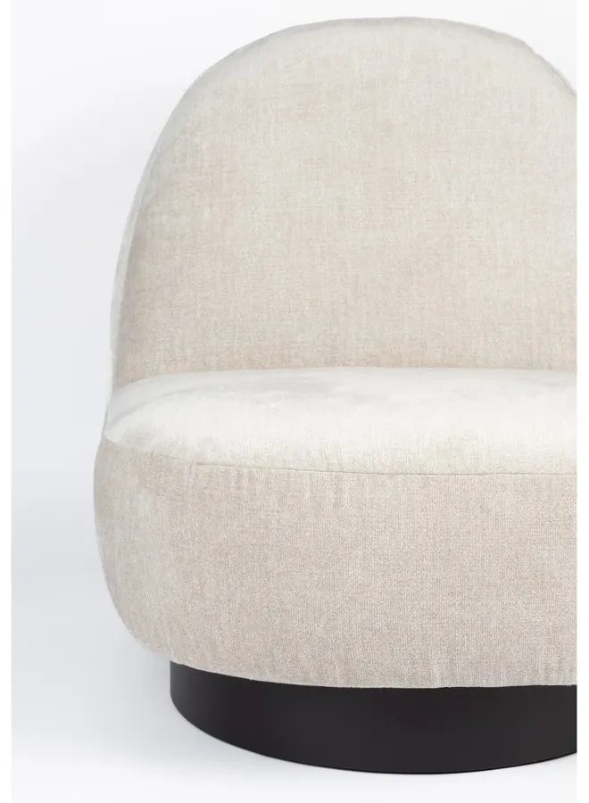 Krémszínű bársony fotel Eden – Zuiver