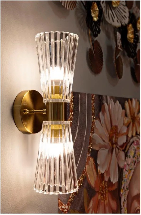 Aranyszínű üveg fali lámpa Prague – Mauro Ferretti