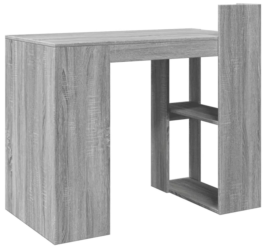 szürke sonoma színű szerelt fa irodai asztal 103,5x56,5x94 cm