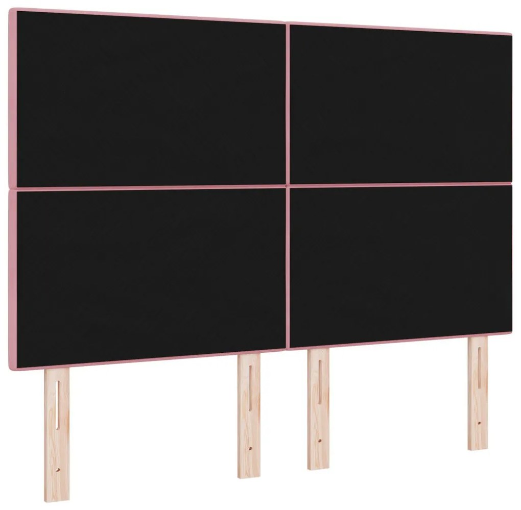 Fejtámla Gombos Rózsaszín 160 cm Bársony