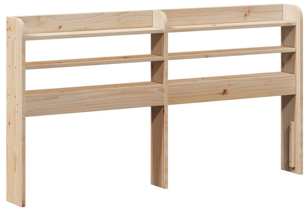 tömör fenyőfa fejtámla polcokkal 120 cm