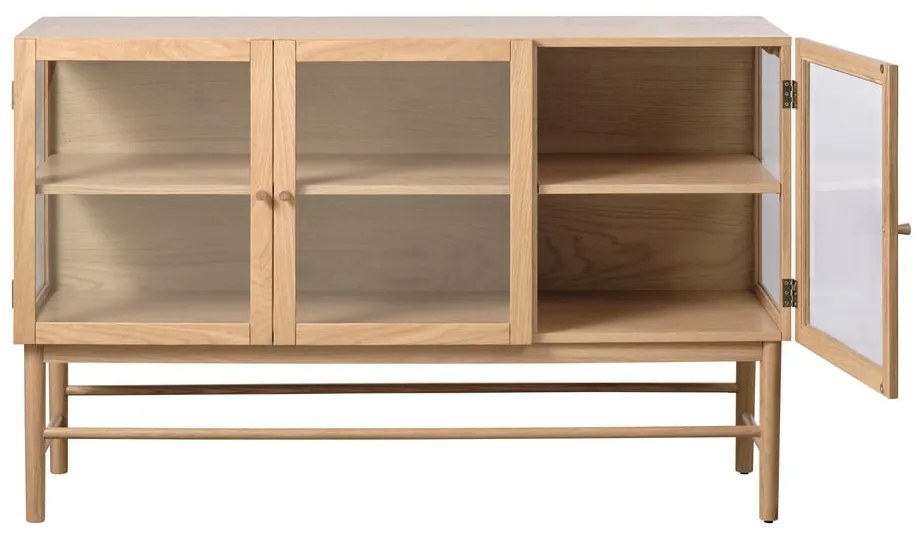 Natúr színű tölgyfa tálalószekrény 88x140 cm Elba – Unique Furniture