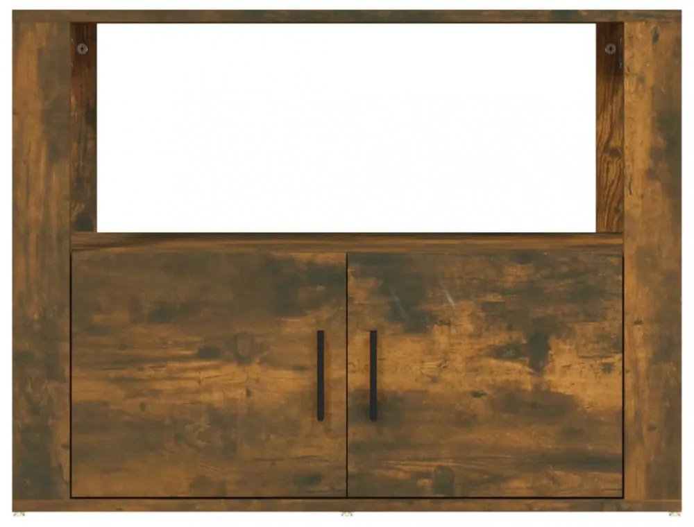 füstös tölgy színű szerelt fa tálalószekrény 80x30x60 cm