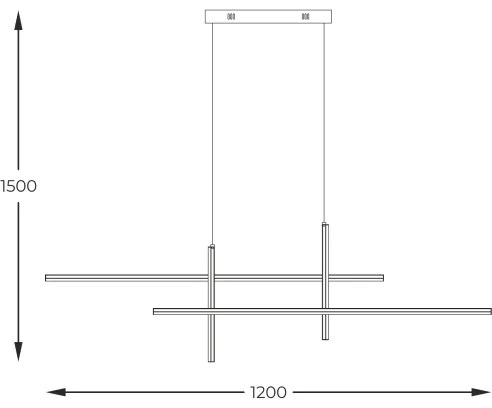Zuma Line 22008P-BK/GD - LED Csillár zsinóron EDGE LED/42W/230V 3000/4000/6000K