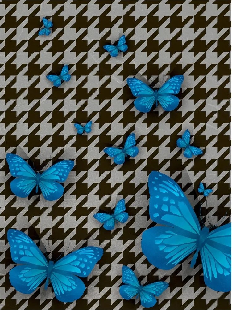 Fotótapéta Kék pillangók vinil pepitán 184x254 +ragasztó