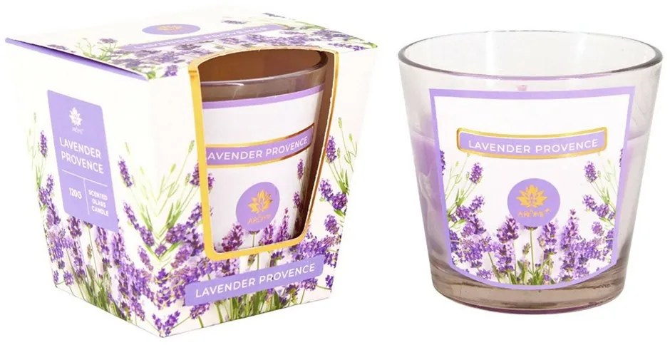 Aroma Lavender Provence Illatgyertya  üvegpohárban , 120 g