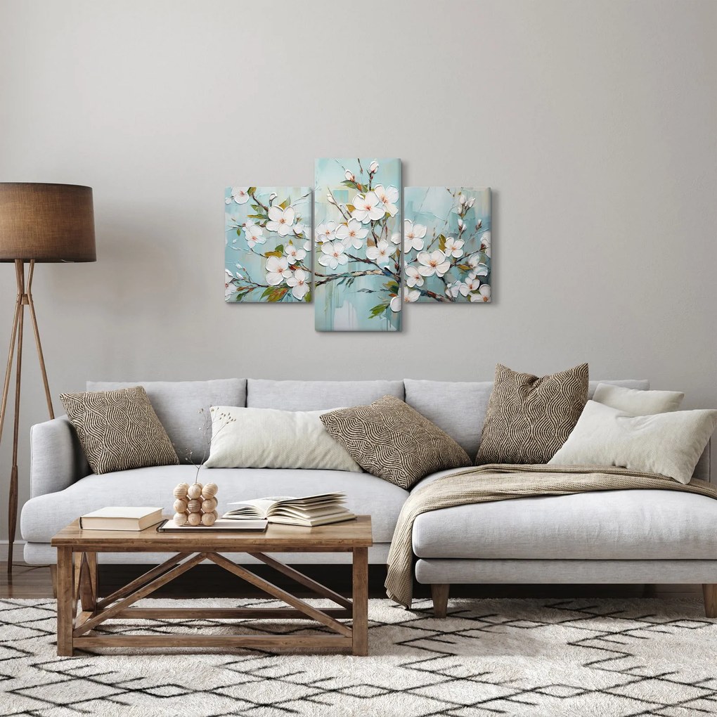Kép - Festés, virágzó faágak (90x60 cm)
