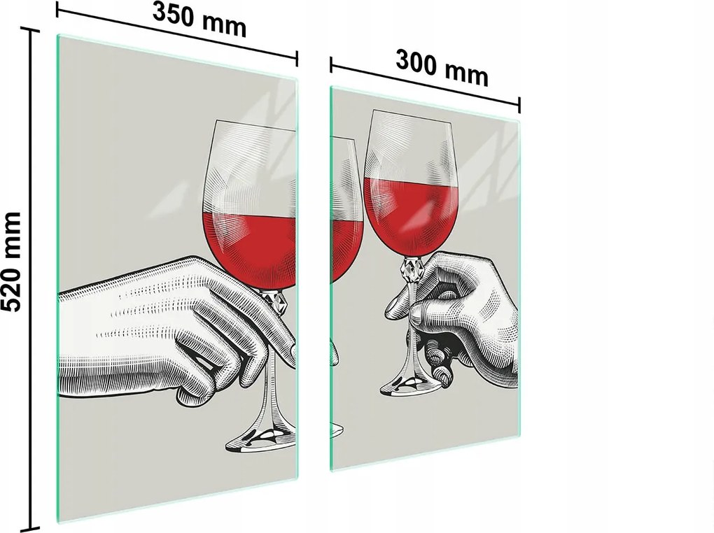 Üveg Konyhai Védőlap 65x52 Bor