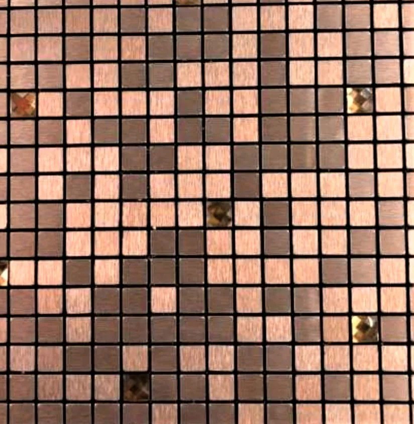 5 darab 3d Öntapadós Ragasztható Rose Arany Mini Mozaik Strassz Berakással- Fém Csempe - Mozaik Panel 30 X 30 C