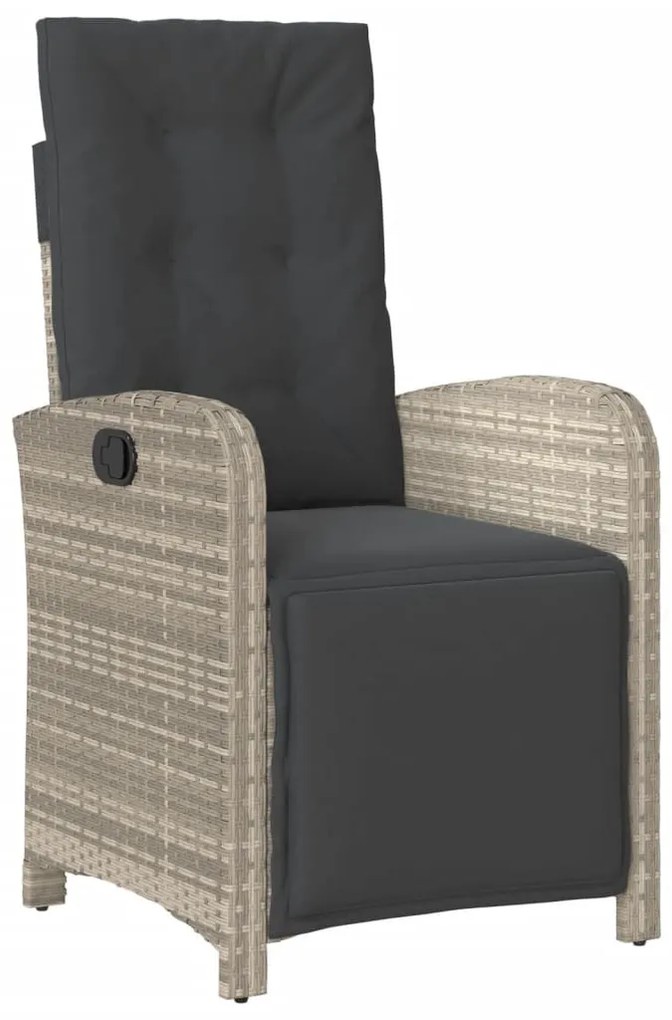 3 részes világosszürke polyrattan bisztrógarnitúra párnákkal