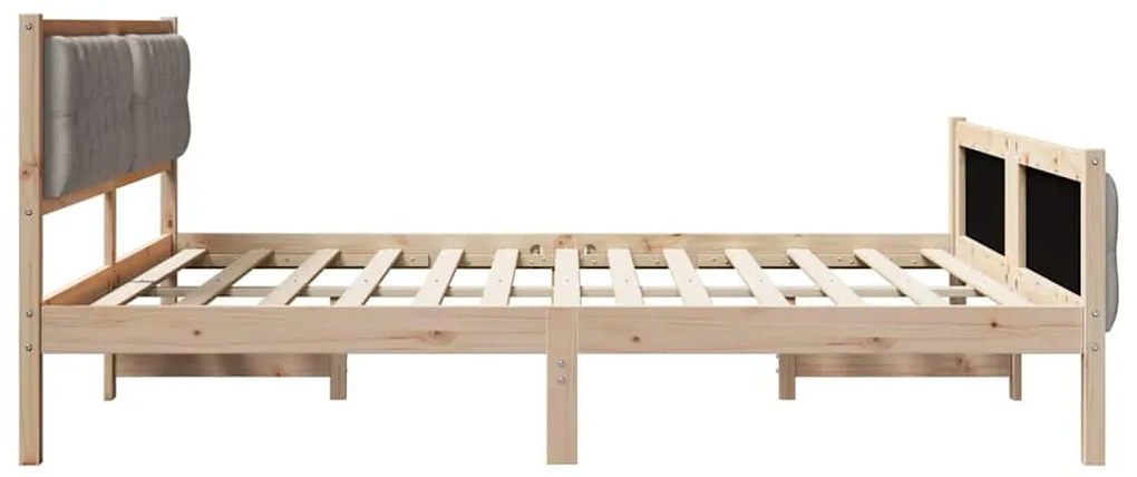 Ágykeret fejtámlával Tópszínű 160 x 200 cm Tömör fenyőfa