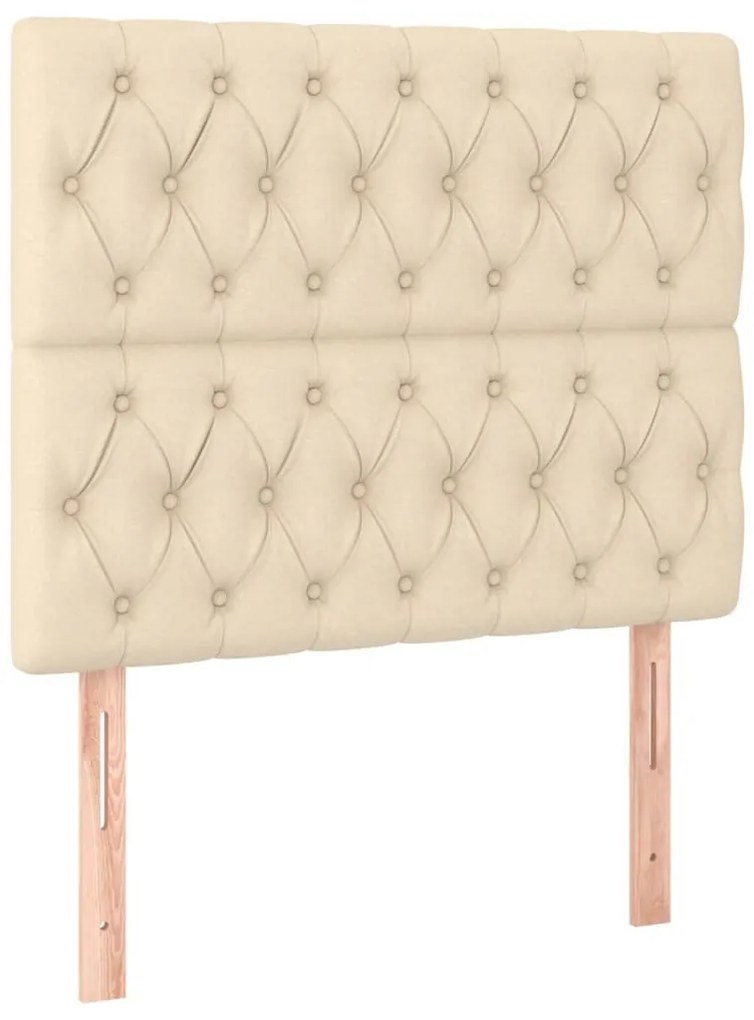 krémszínű szövet fejtámla 90x7x118/128 cm