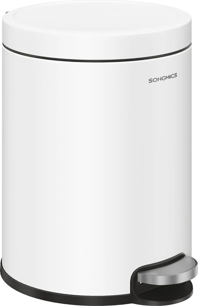 Fürdőszobai kosár 6L Acél Csendes Házikó Pedál Songmics Cloud White