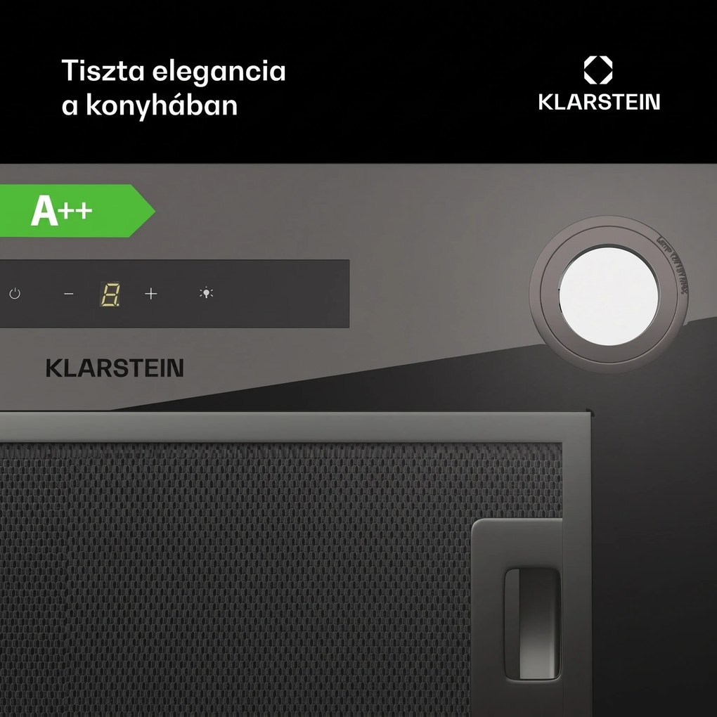 Klarstein Paolo 52 beépíthető páraelszívó 52 cm 463 m³/h LED Touch A++