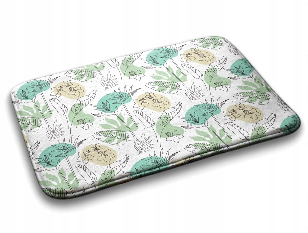 Modern divatos fürdőszoba szőnyeg Növények 90x60