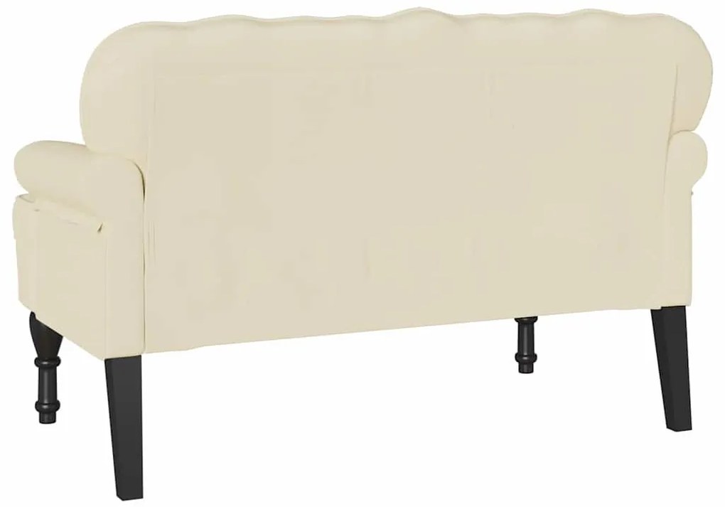 Chesterfield Pad Krém 119.5 x 64.5 x 75 cm Műbőr