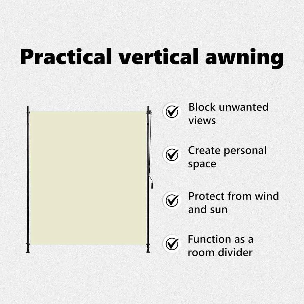 krémszínű kültéri roló 200 x 270 cm