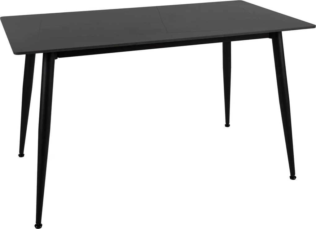 Étkezőasztal RION 130x70 cm kerámia lappal, fekete márvány