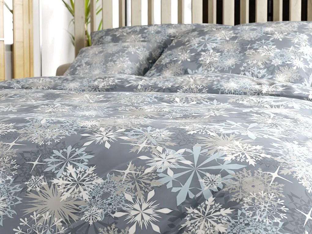 SNOWFLAKE kék-szürke mikroszálas ágyneműhuzat Ágyneműhuzat mérete: 70 x 90 cm | 140 x 220 cm