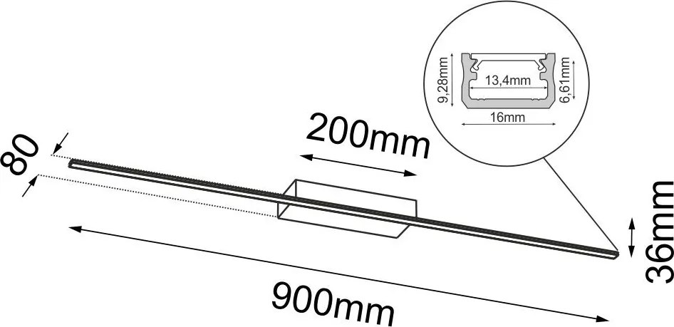 ANTIGO 4003 SLIM Képmegvilágító lámpa Fehér LED IP20