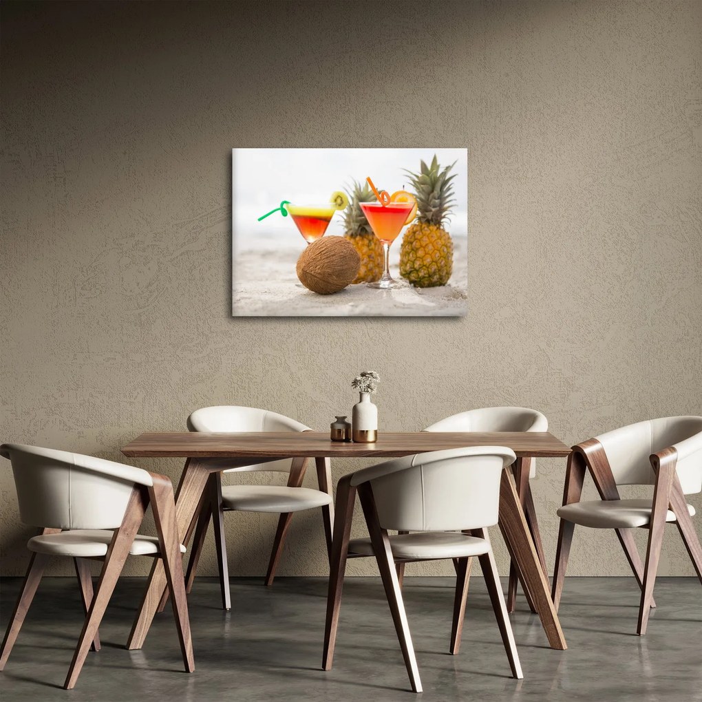 Ananász és csésze képe a strandon (70x50 cm)