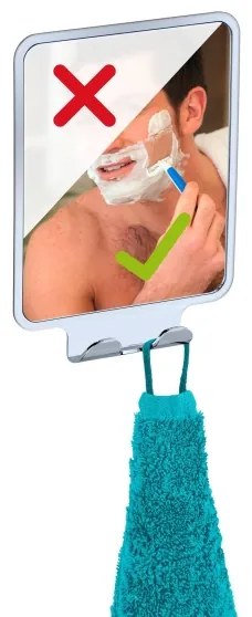 WENKO 22693100 - Kozmetikai tükör VACUUM-LOC QUADRO ED 14x19,5 cm, fényes króm