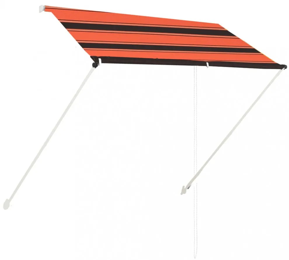 narancssárga és barna feltekerhető napellenző 200 x 150 cm