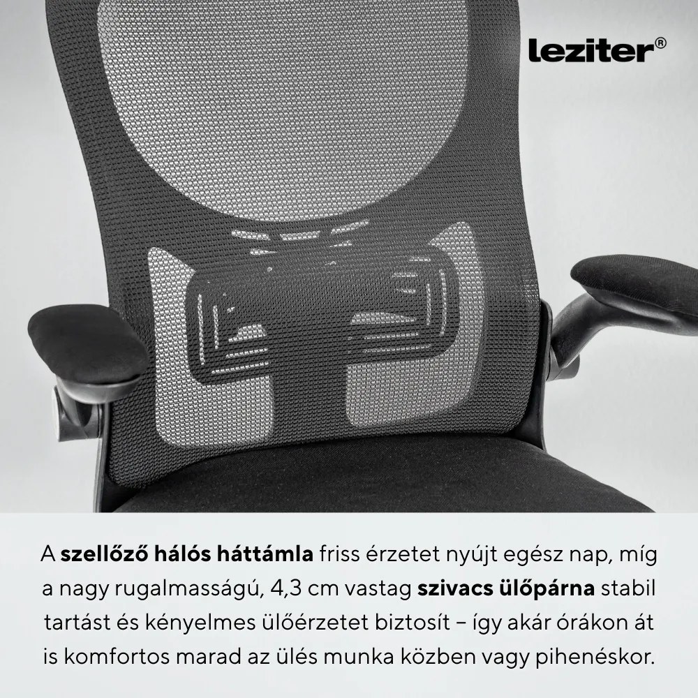 Flexo ergonomikus irodai forgószék deréktámasszal fekete