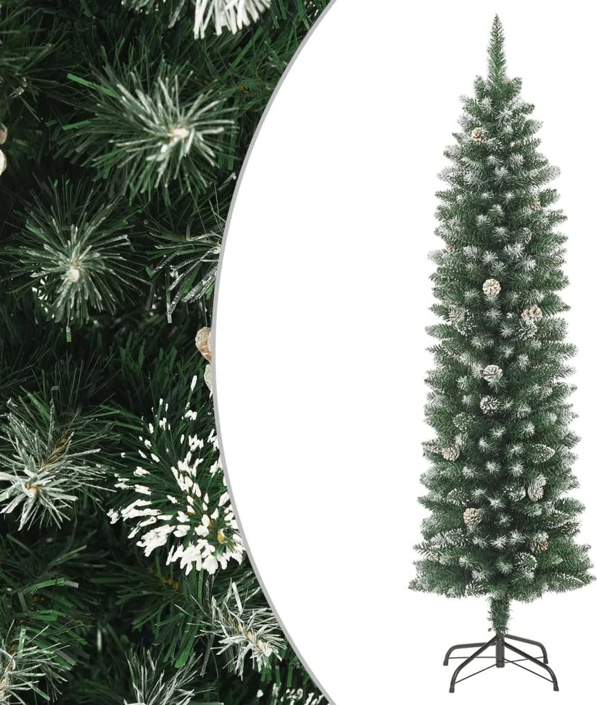 vidaXL vékony PVC műkarácsonyfa állvánnyal 150 cm