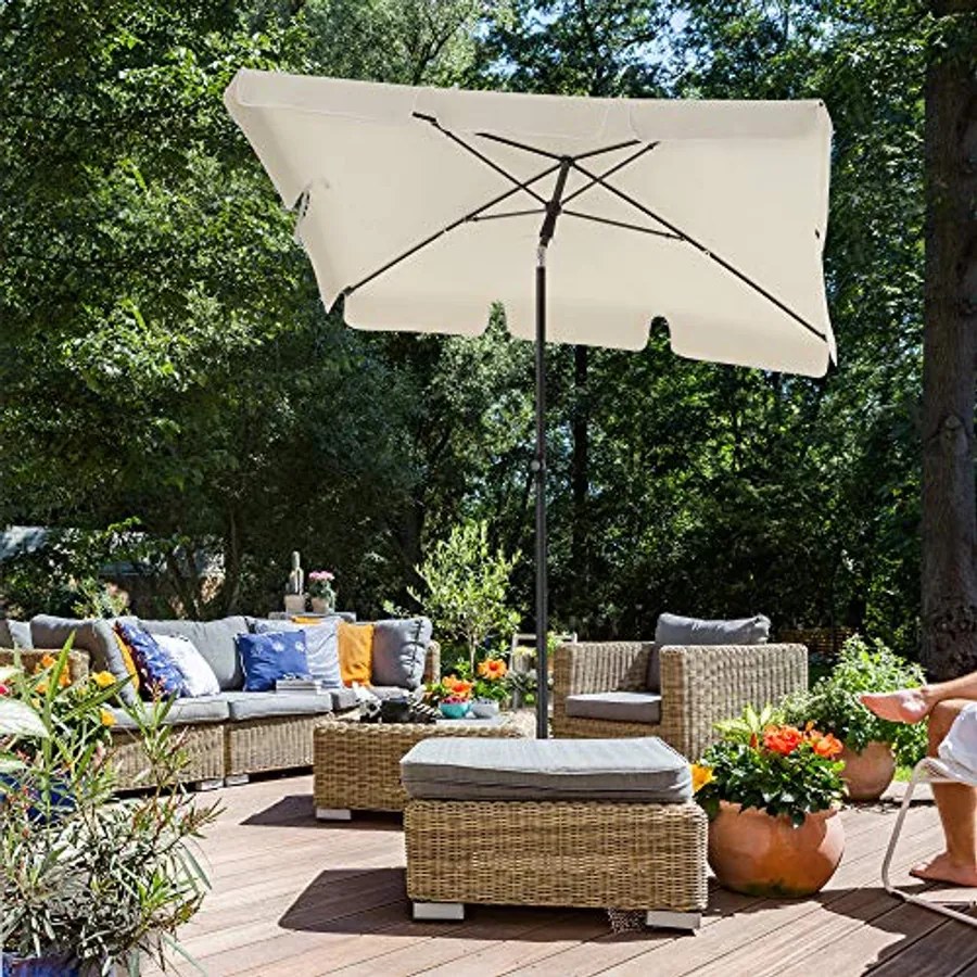 Téglalap alakú balkon napernyő 180 x 125 cm, bézs