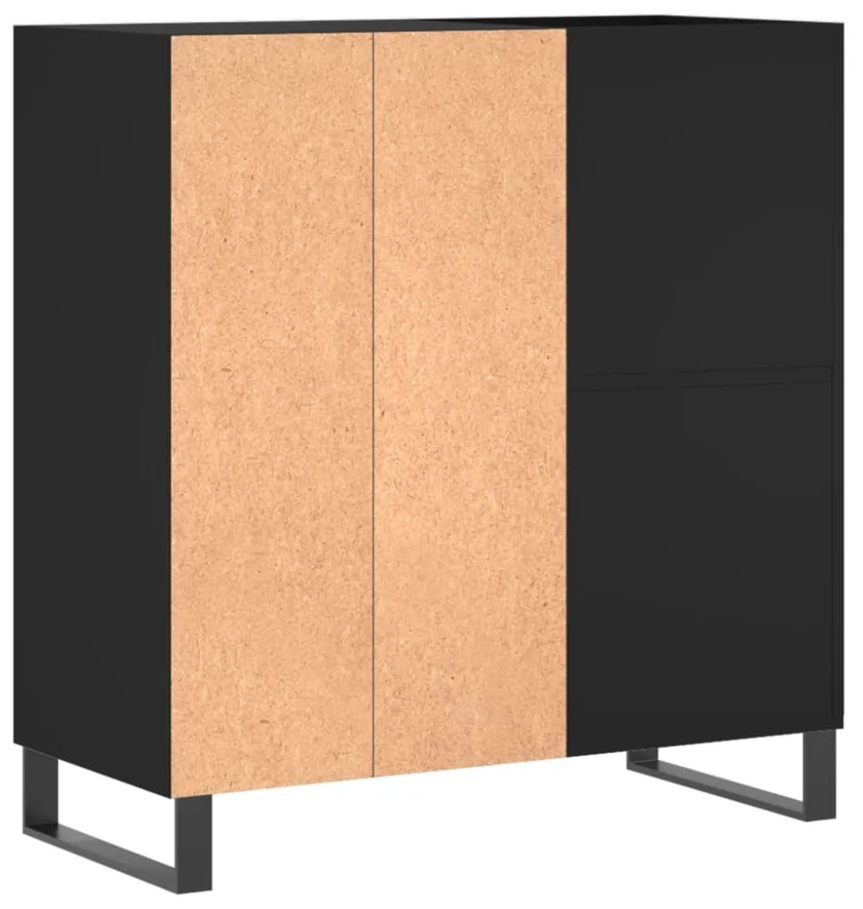 fekete szerelt fa hanglemezszekrény 84,5 x 38 x 89 cm