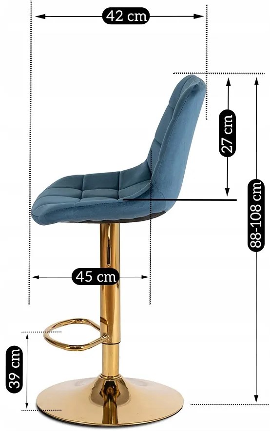 Kék Bársony Bárszék ARCOS