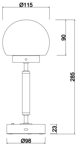 Globo 21033M-LED Újratölthető érintős asztali lámpa HAKU LED/2,5W/5V 2700/4000/6500K réz