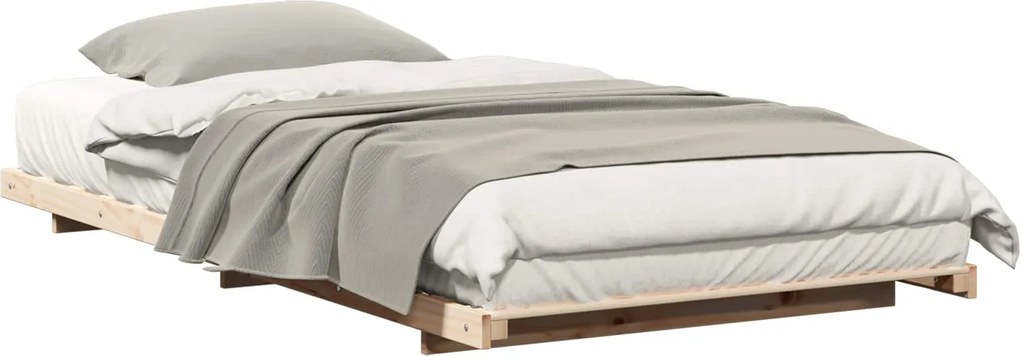 vidaXL Földi ágykeret Barna 90 x 200 cm Tömör fenyőfa